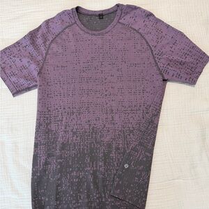 Purple and Gray Short Sleeve Shirt Metal vent Lululemon shirt for men.  Limited